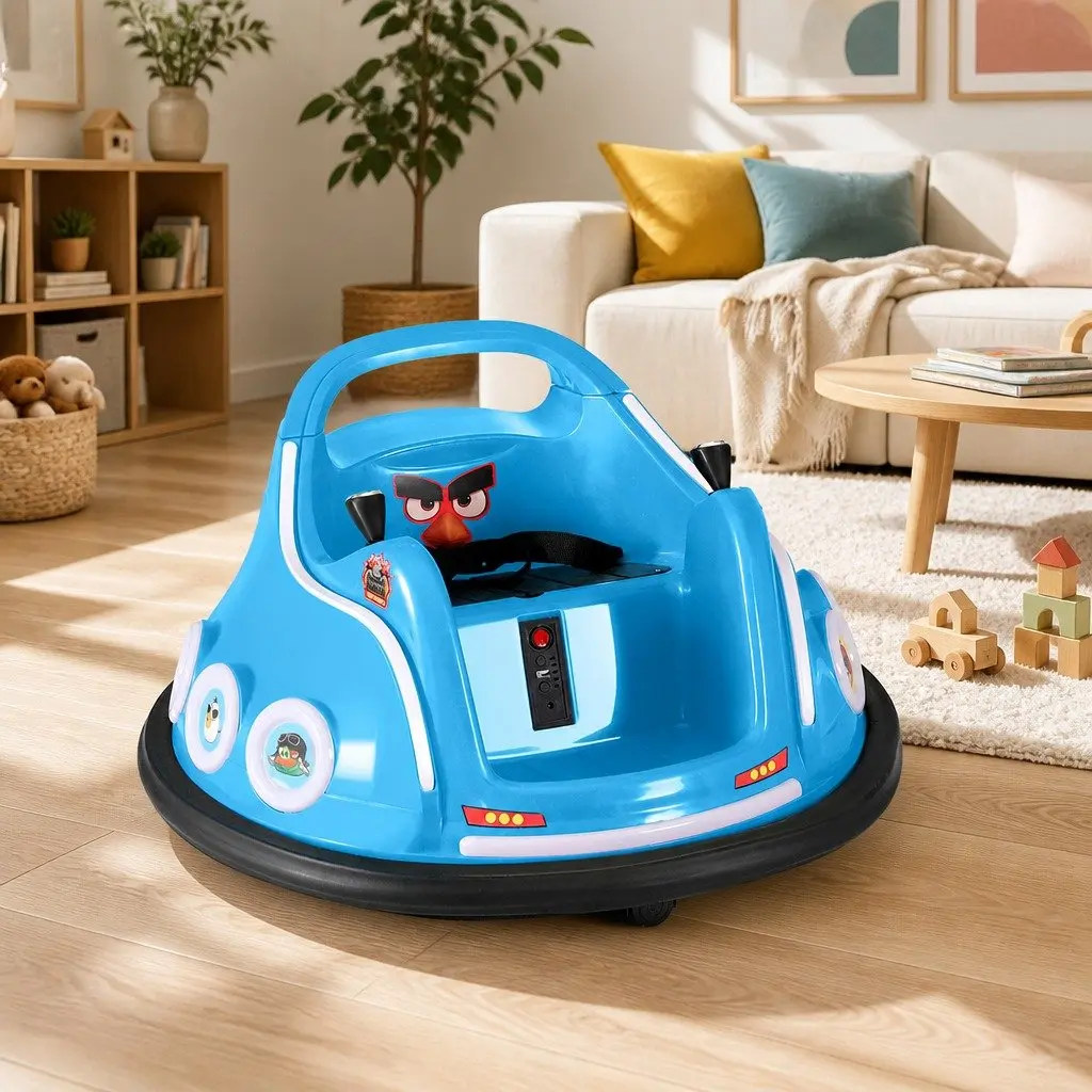 Ride On Car Blue 6V Battery Powered Joystick Control with Remote Control and Music for Kids