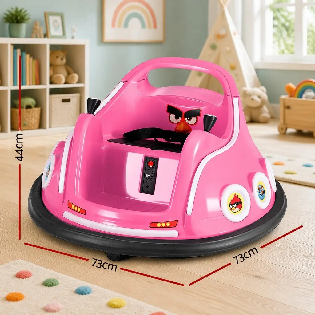 Ride On Car Pink Joystick Remote Control 360 Degree Rotation LED Lights Music