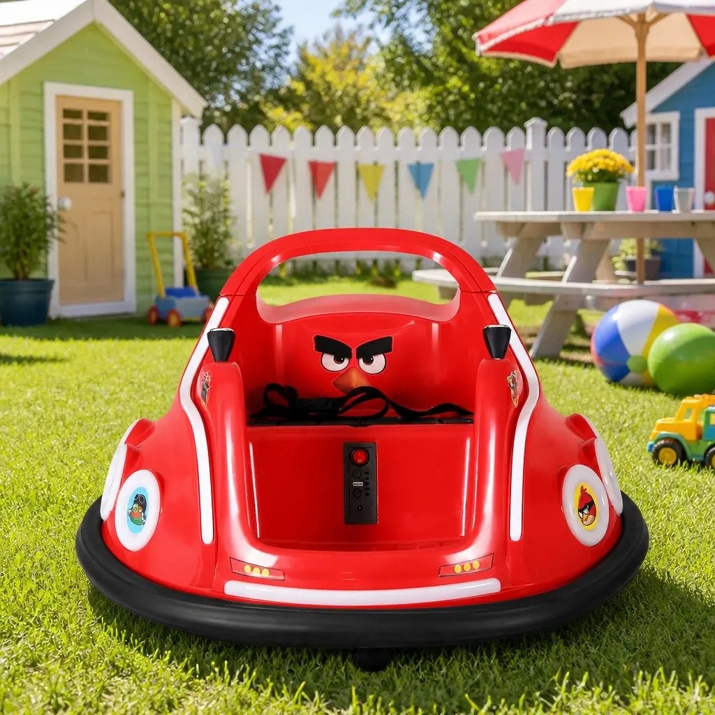 Ride On Bumper Car Red 6V Joystick Remote Control Dual Motors 360 Degree Rotation