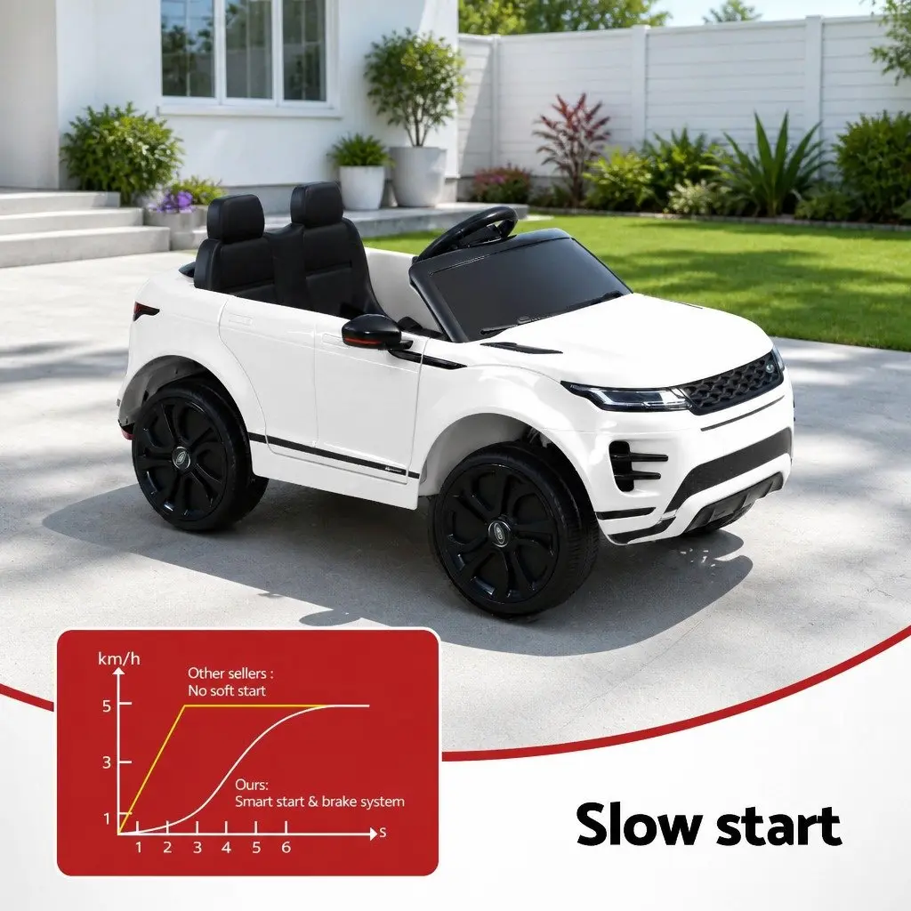 Kids Ride On Car White 12V Battery Powered with Remote Control and Safety Seat Belt