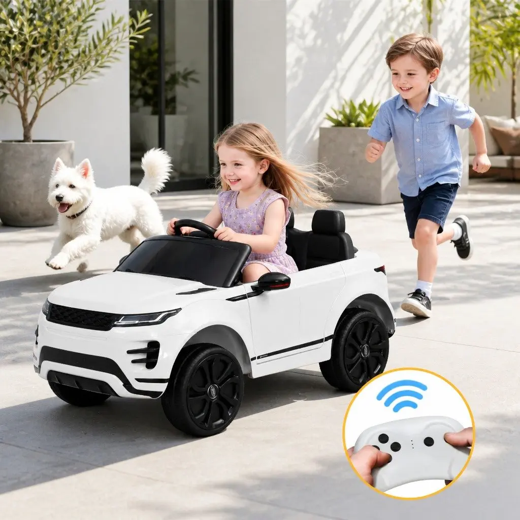 Kids Ride On Car White 12V Battery Powered with Remote Control and Safety Seat Belt