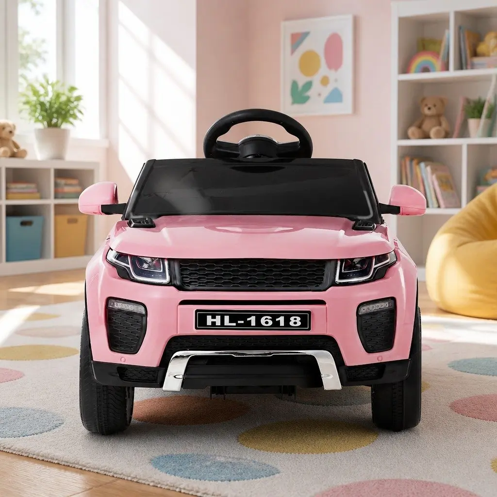 Ride On Car Pink 12V Battery Operated Remote Control with Safety Seat Belt and Key Start Engine