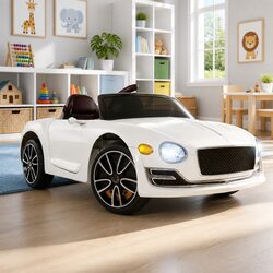 12V White Bentley Kids Ride On Car with Parent Remote