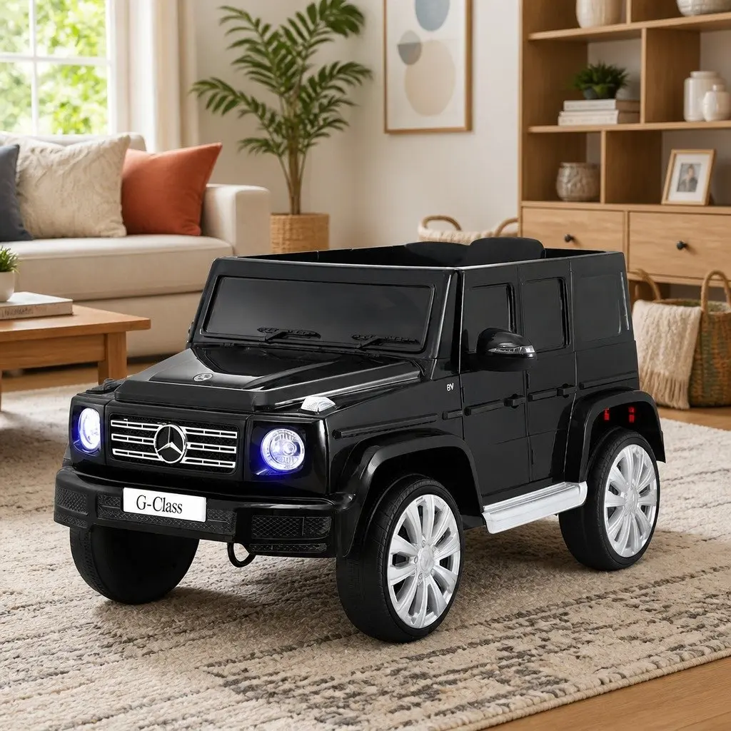 Kids Ride On Car 12V Electric Toy with Remote Control Horn Music Lights Black