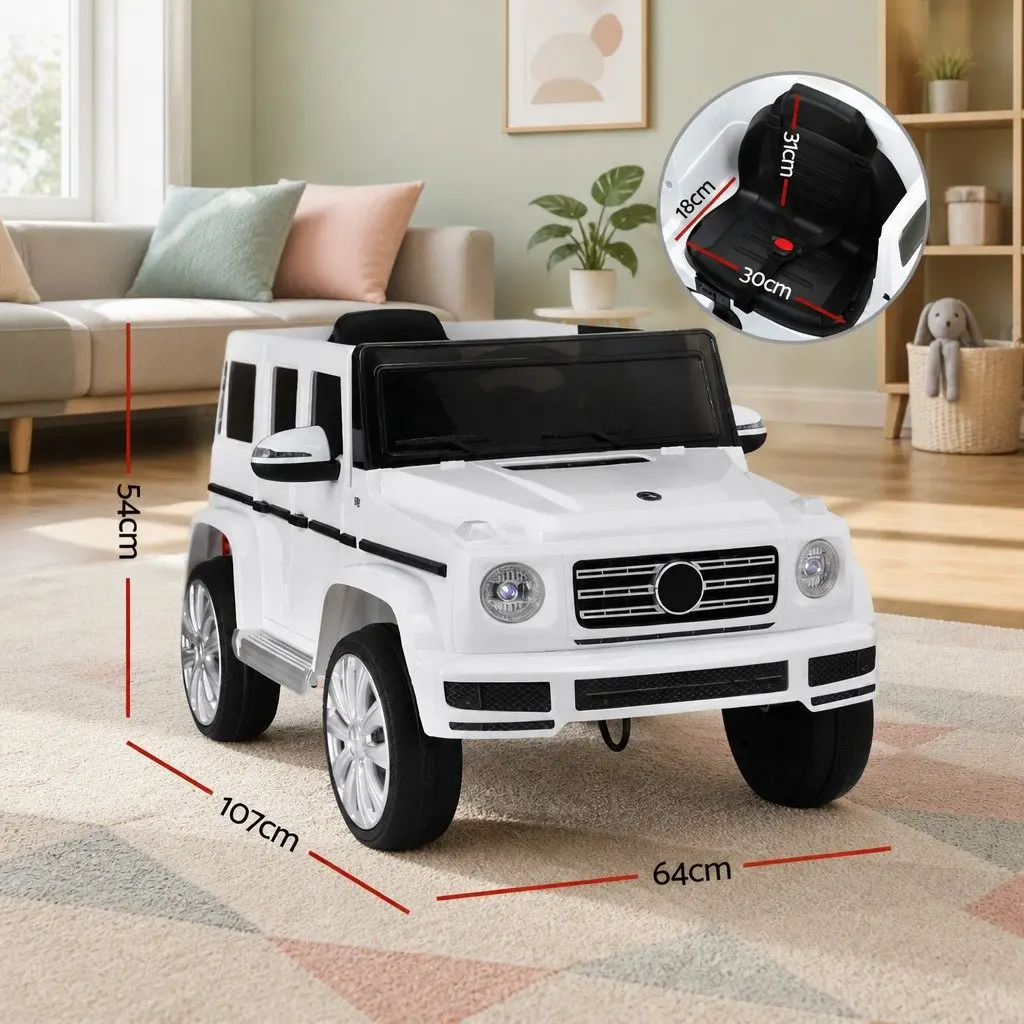 Kids Ride On Car White 12V Electric Toy Remote Control Horn Lights
