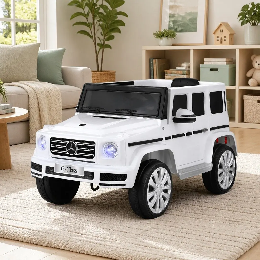 Kids Ride On Car White 12V Electric Toy Remote Control Horn Lights