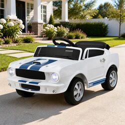 Compact Kids Electric Ride On Car with Remote Control - White