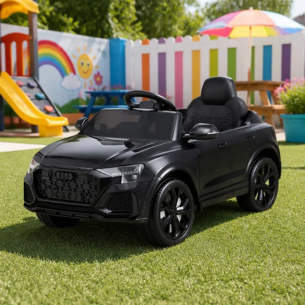 Kids Ride On Car 12V Electric Toy Black Remote Control Steering Wheel Pedal