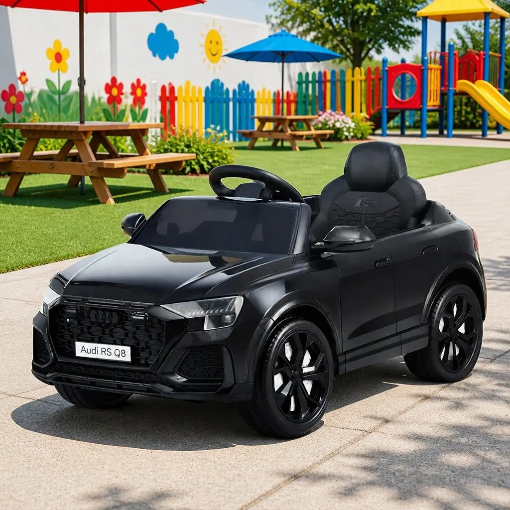 Kids Ride On Car Black 12V Electric Remote Control Steering Wheel Pedal