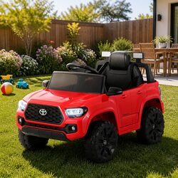 Kids Electric Ride On Car 12V Red Toy Remote Control Manual Modes Suspension