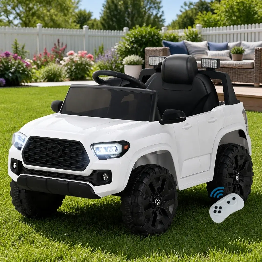 Kids Electric Ride On Car Tacoma 12V White Remote Control Toy Vehicle