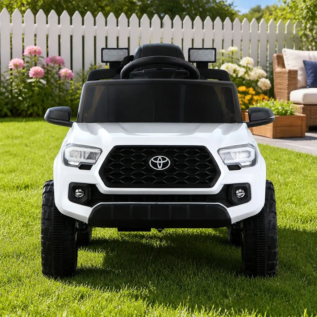 Kids Electric Ride On Car Tacoma 12V White Remote Control Toy Vehicle