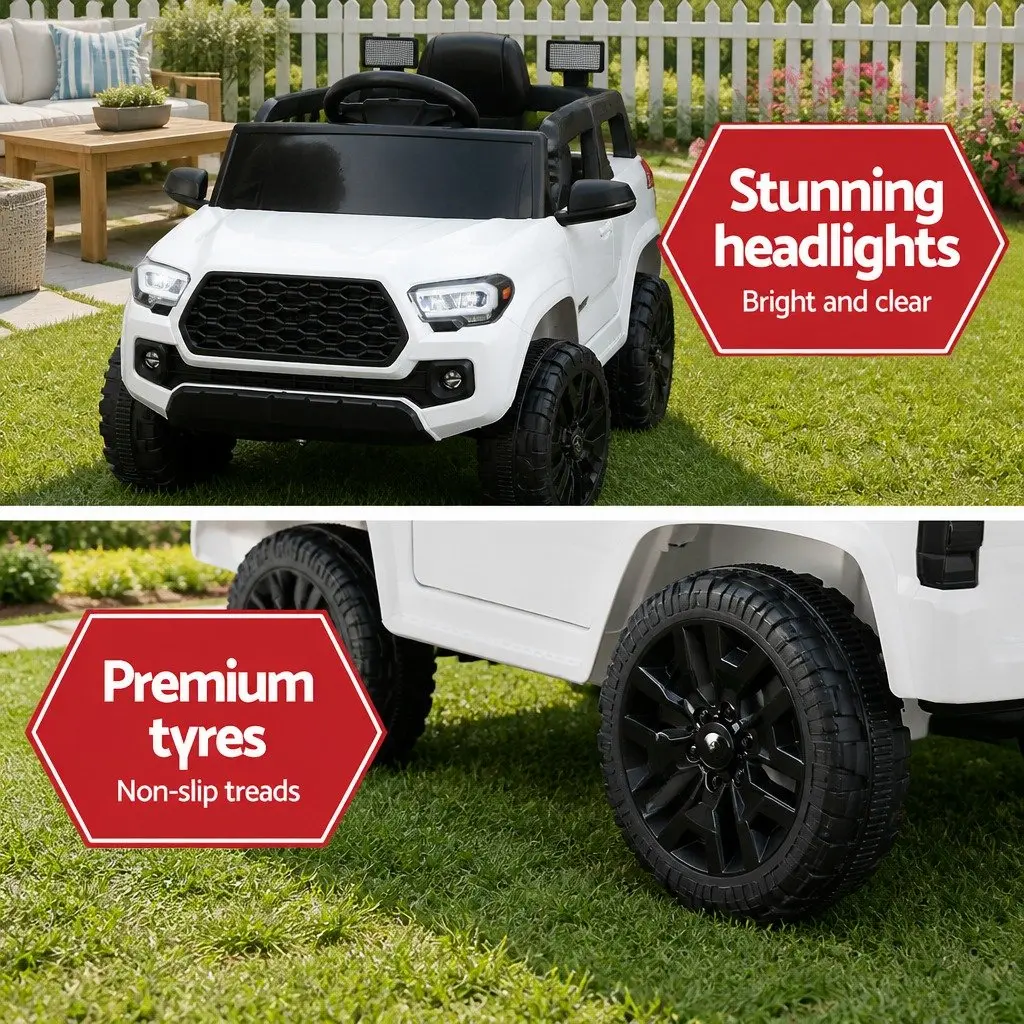 Kids Electric Ride On Car Tacoma 12V White Remote Control Toy Vehicle