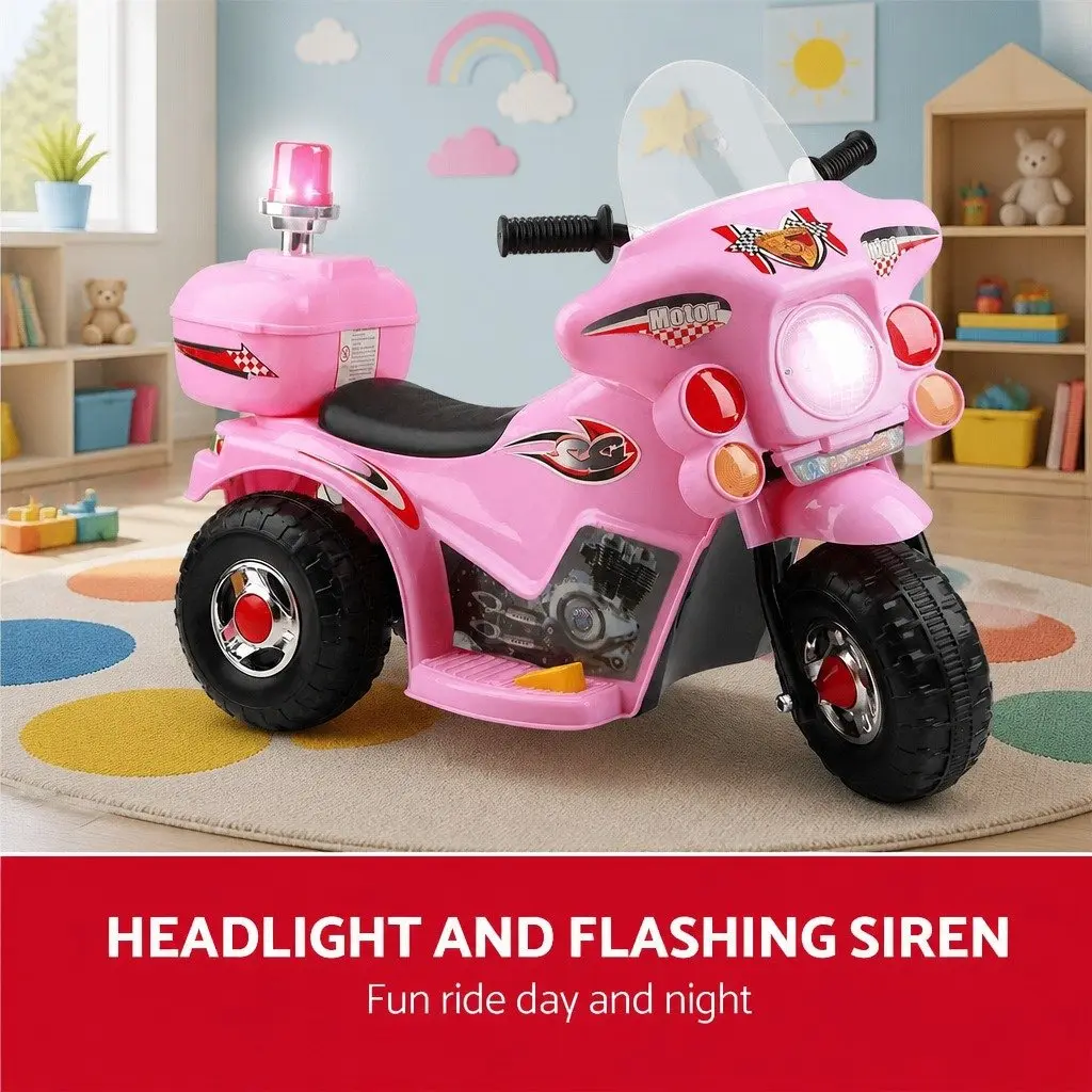 Kids Electric Ride On Motorcycle Pink 6V Battery Forward and Reverse Operation Slip-proof Handlebar