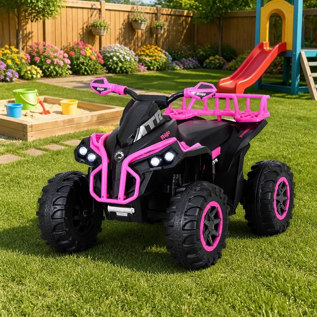 Kids Ride On ATV Quad Electric Toy 12V Pink Motor Rechargeable Battery Powered