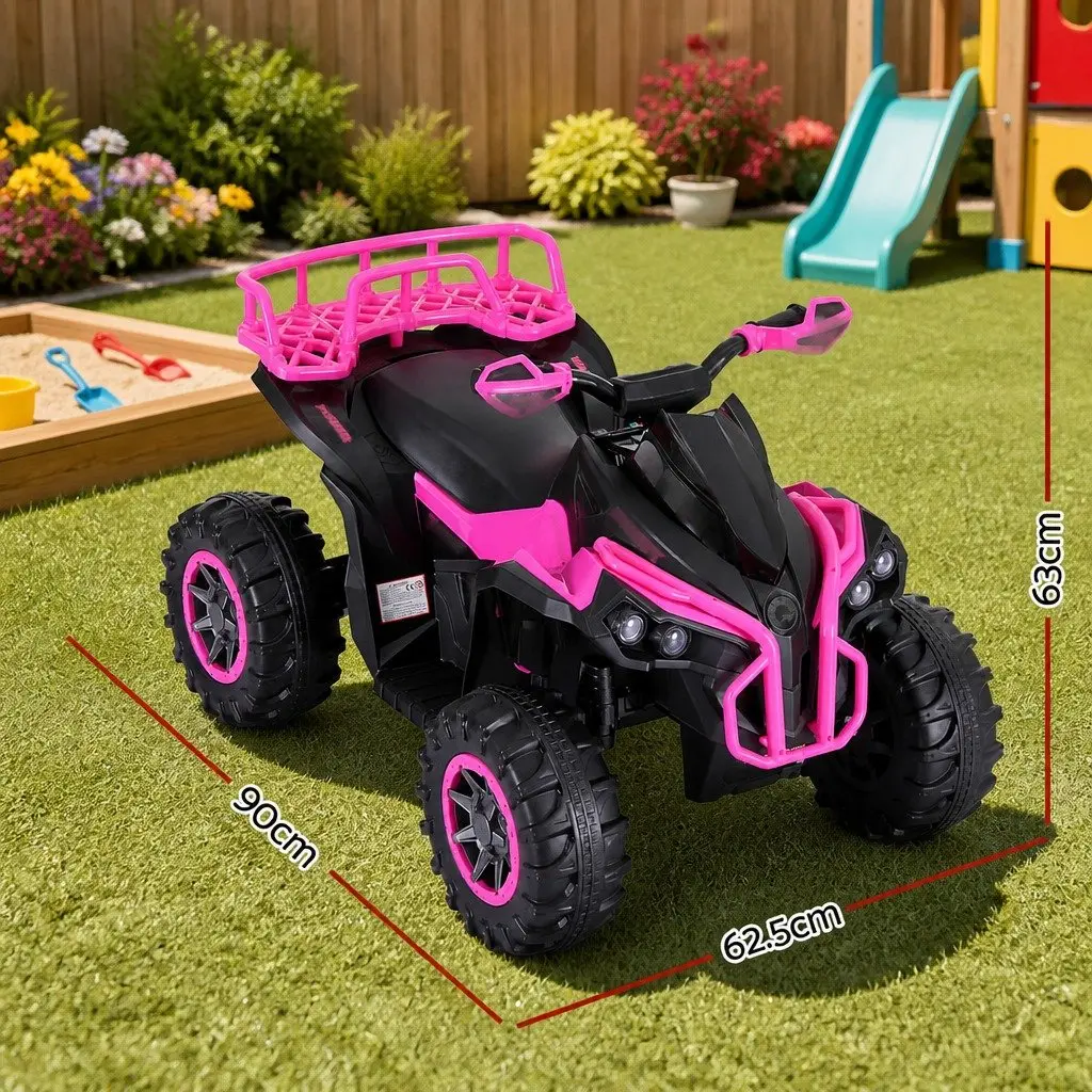 Kids Ride On ATV Quad Electric Toy Pink 12V Dual Motors Acceleration Pedal Control