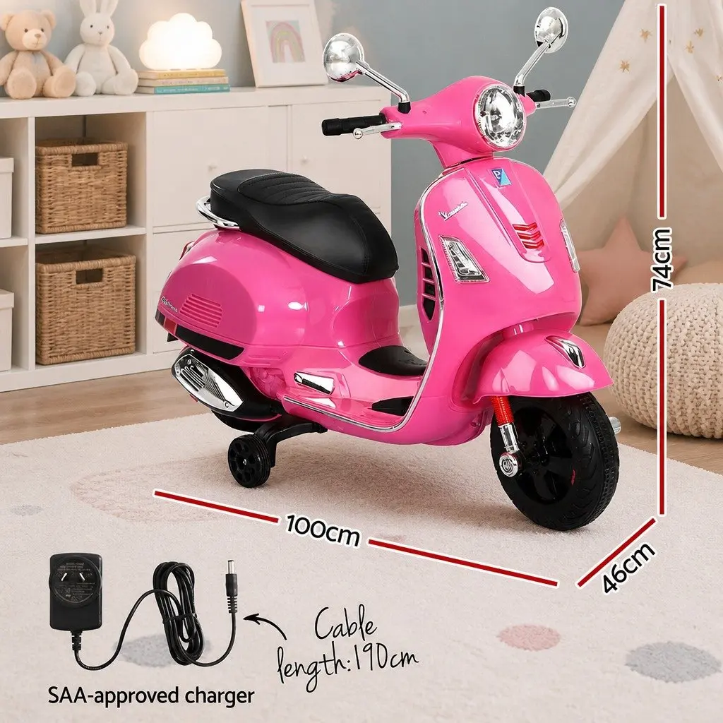 Kids Electric Ride On Motorbike Pink 6V Battery Powered Toy Bike with Horn Music