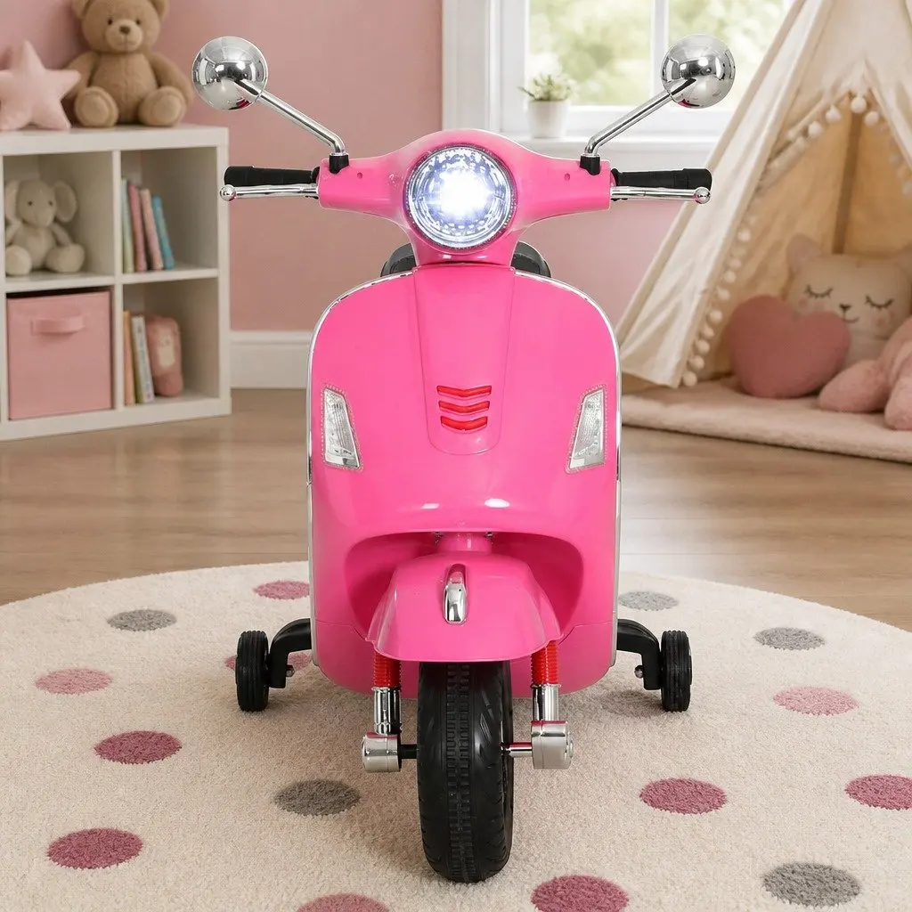 Kids Electric Ride On Motorbike Pink 6V Battery Powered Toy Bike with Horn Music
