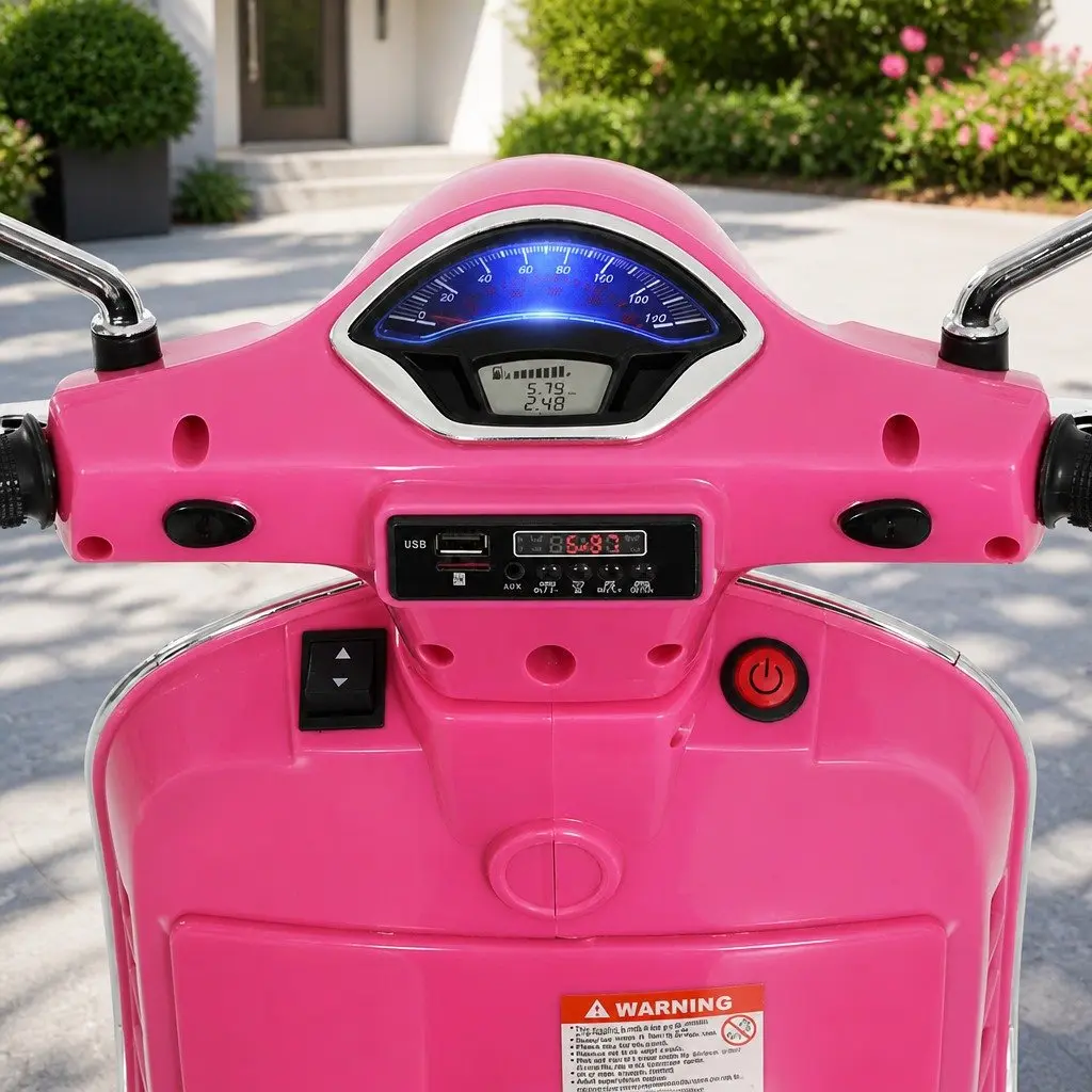 Kids Electric Ride On Motorbike Pink 6V Battery Powered Toy Bike with Horn Music