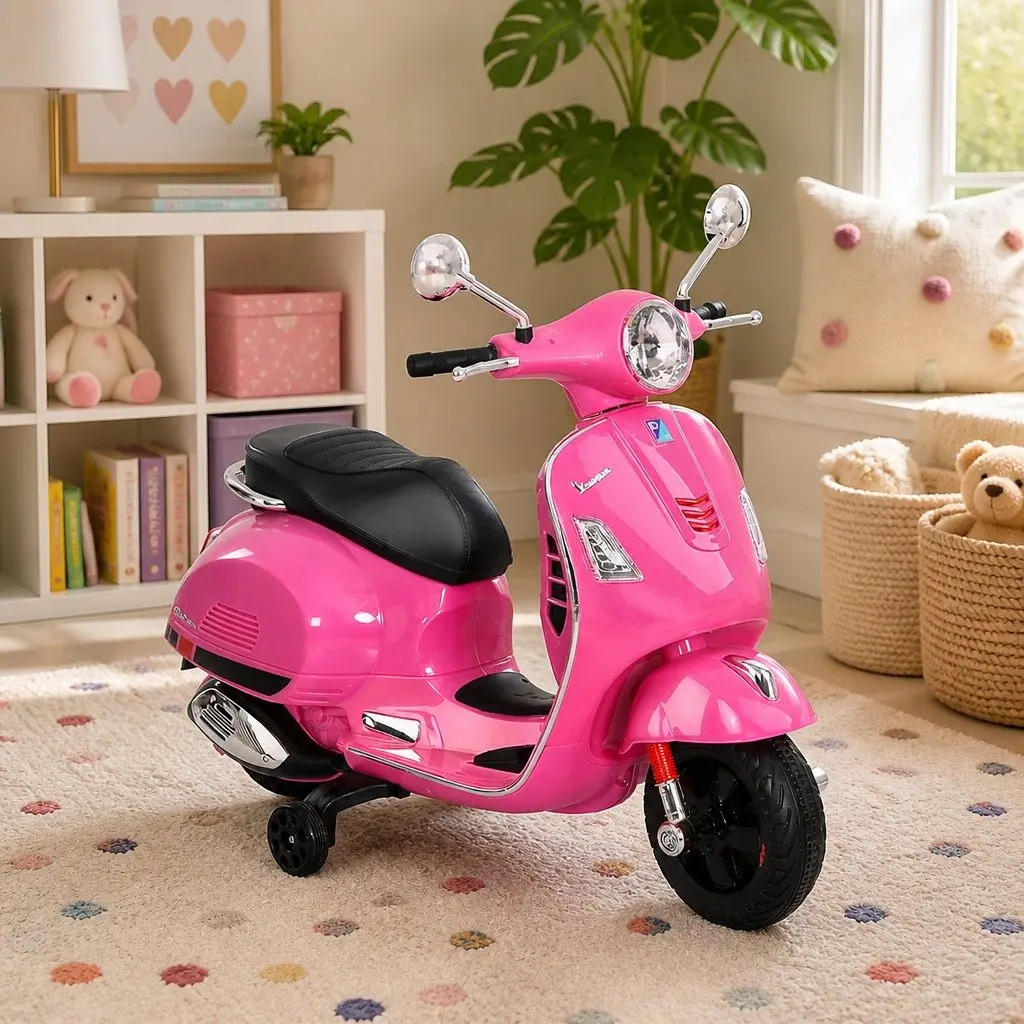 Kids Electric Ride On Motorbike Pink 6V Battery Powered Toy Bike with Horn Music