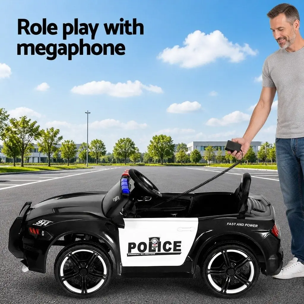 Kids Ride On Car Black 12V Electric Battery Powered with Steering Wheel and Remote Control