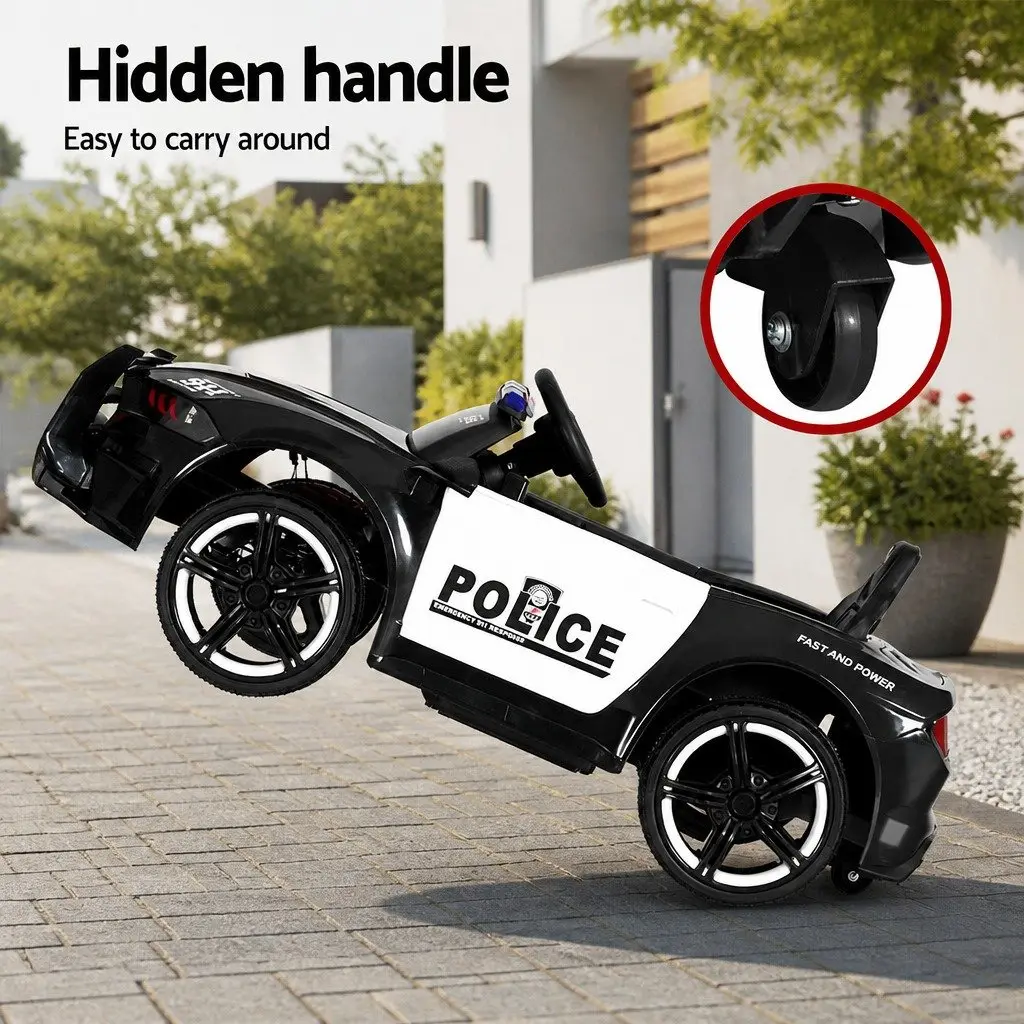 Kids Ride On Car Black 12V Electric Battery Powered with Steering Wheel and Remote Control