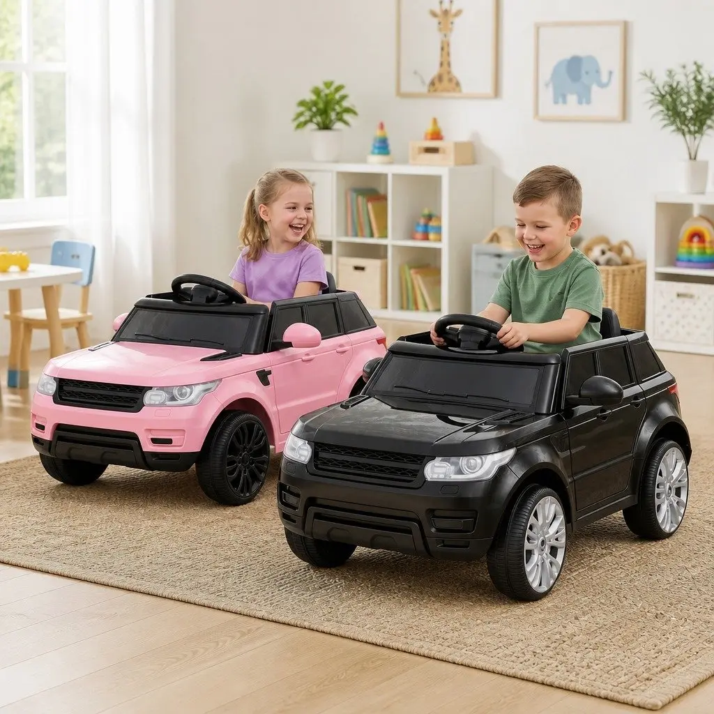 Kids Electric Ride On Car Black Pink Remote Control Toy Vehicle Rechargeable