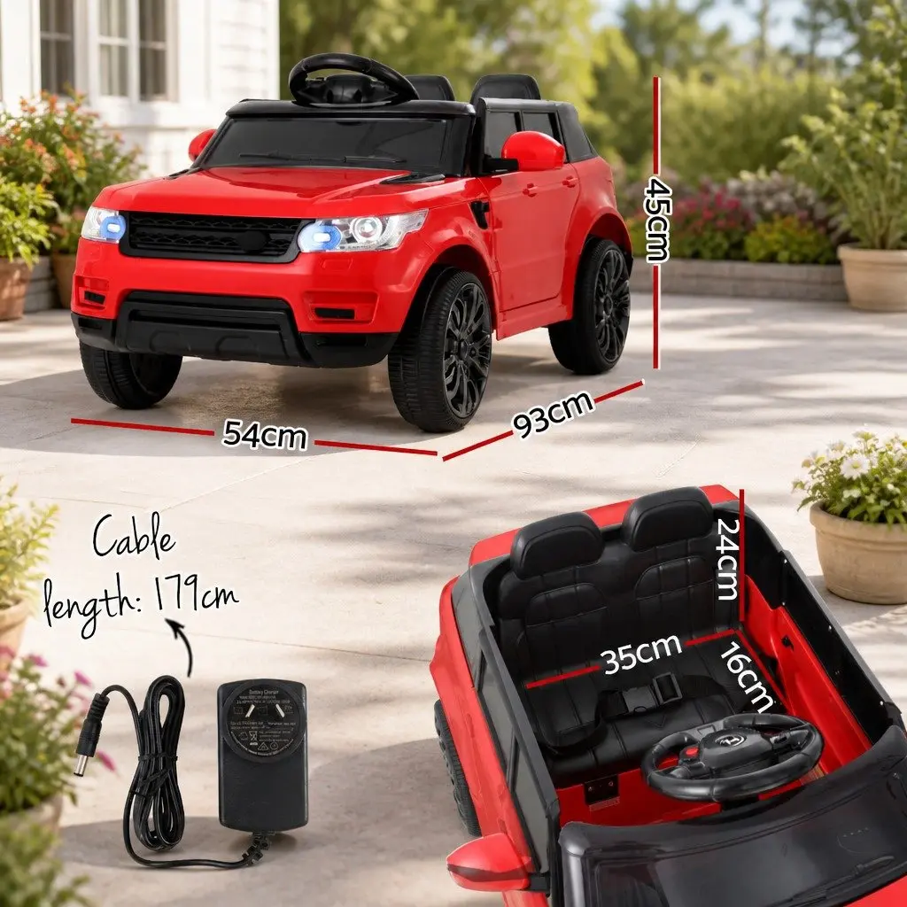 Kids Ride On Car Red 12V Remote Control Pedal Powered Twin Motors Safety Seat Belt