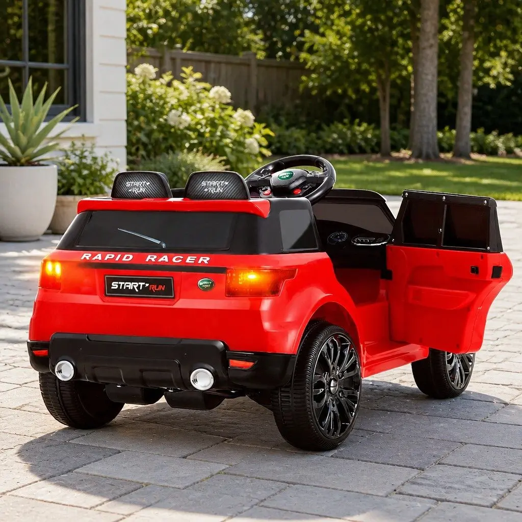 Kids Ride On Car Red 12V Remote Control Pedal Powered Twin Motors Safety Seat Belt