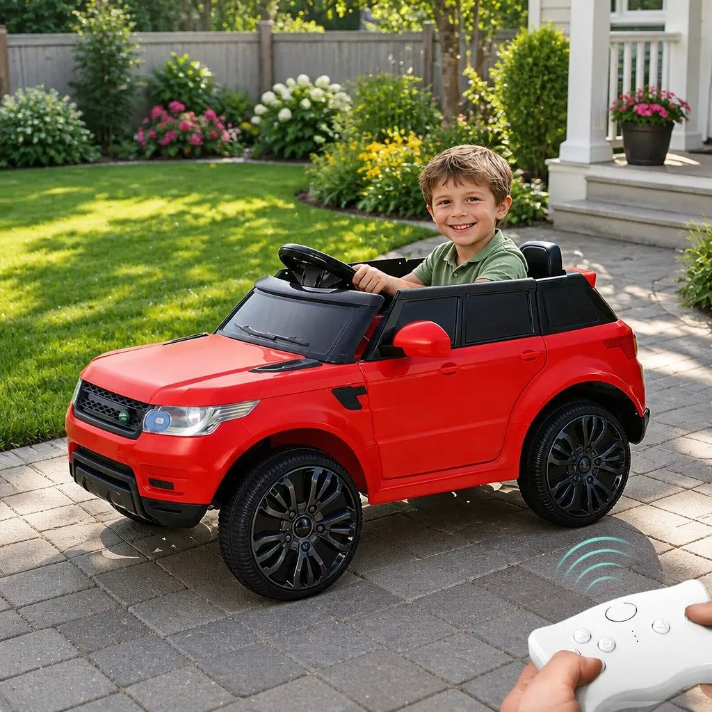 Kids Ride On Car Red 12V Remote Control Pedal Powered Twin Motors Safety Seat Belt
