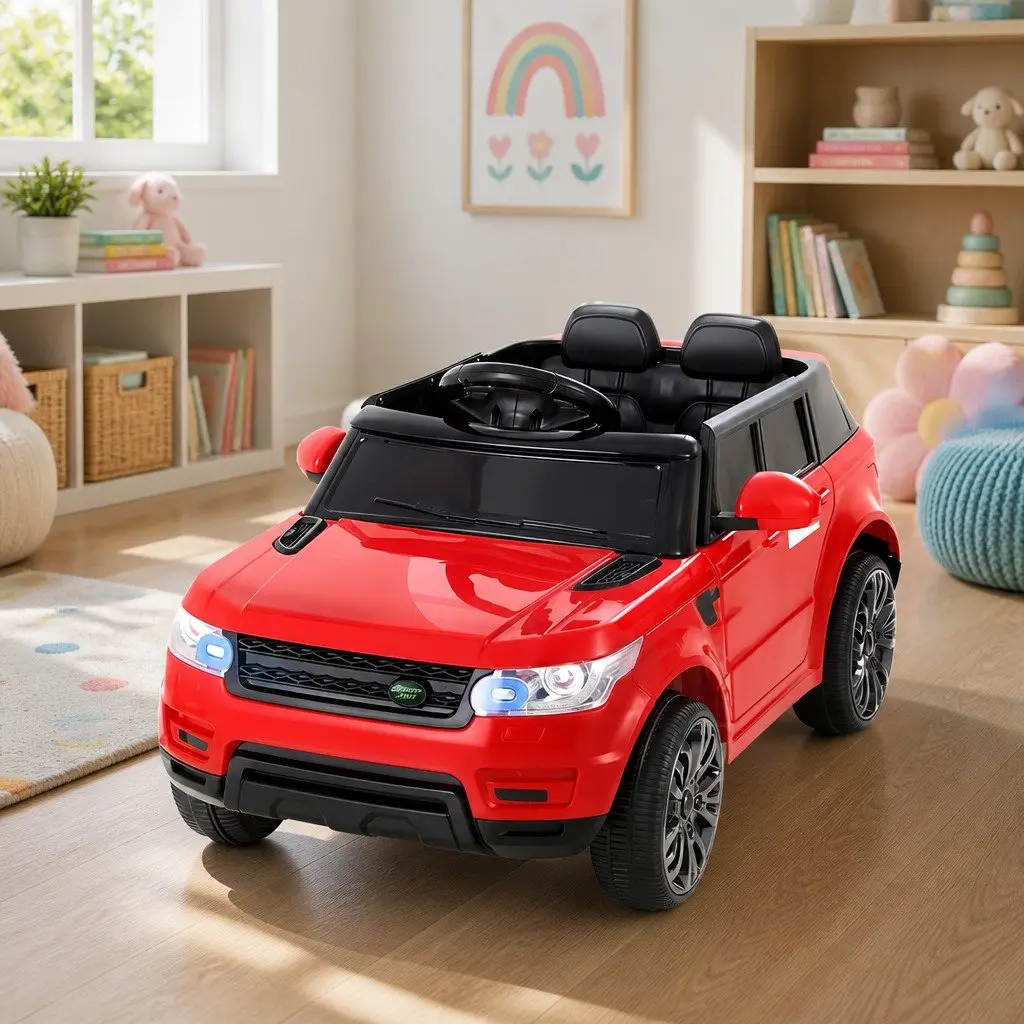Kids Ride On Car Red 12V Remote Control Pedal Powered Twin Motors Safety Seat Belt