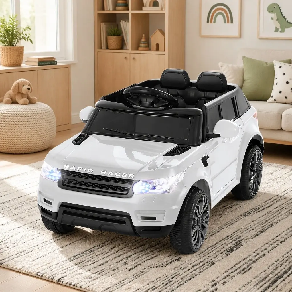 Kids Electric Ride On Car 12V Remote Control SUV Toy White Rechargeable Battery