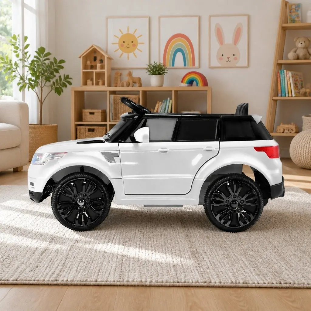 Kids Electric Ride On Car 12V Remote Control SUV Toy White Rechargeable Battery