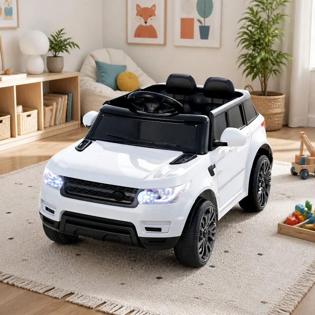 Kids Electric Ride On Car 12V Remote Control SUV Toy White Rechargeable Battery