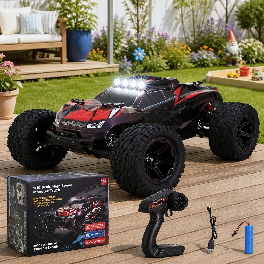 Kids Remote Control Off-Road Truck 2WD Electric Vehicle Toy with Lights RC Car
