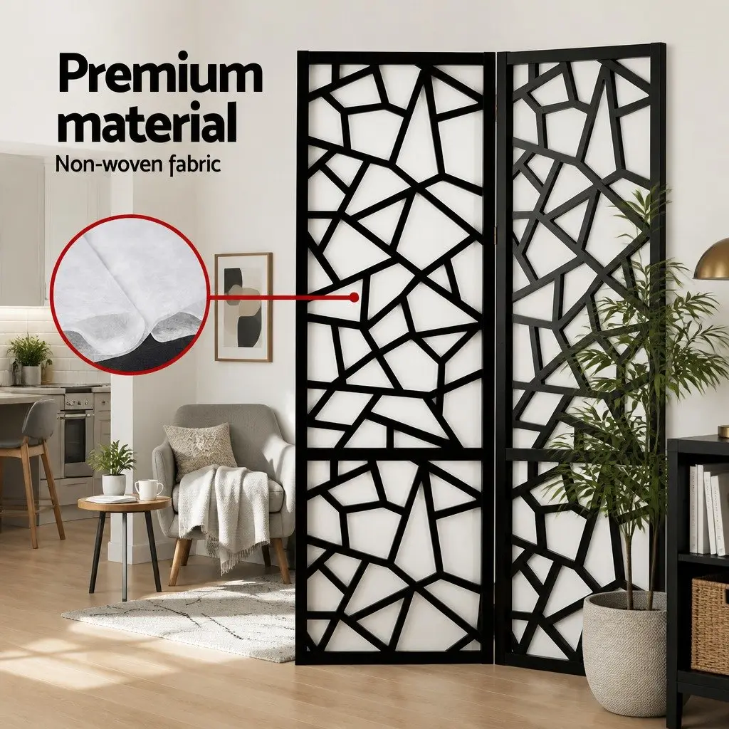 8 Panel Room Divider Screen Black 325x170cm Foldable Privacy Partition Folding