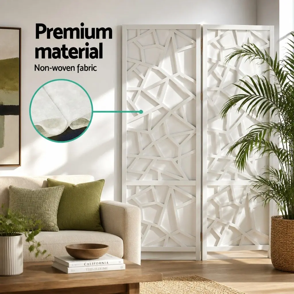 8 Panel Room Divider Screen White 325x170cm Folding Privacy Partition