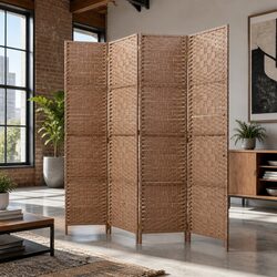 Compact 4 Panel Room Divider: 163x170cm