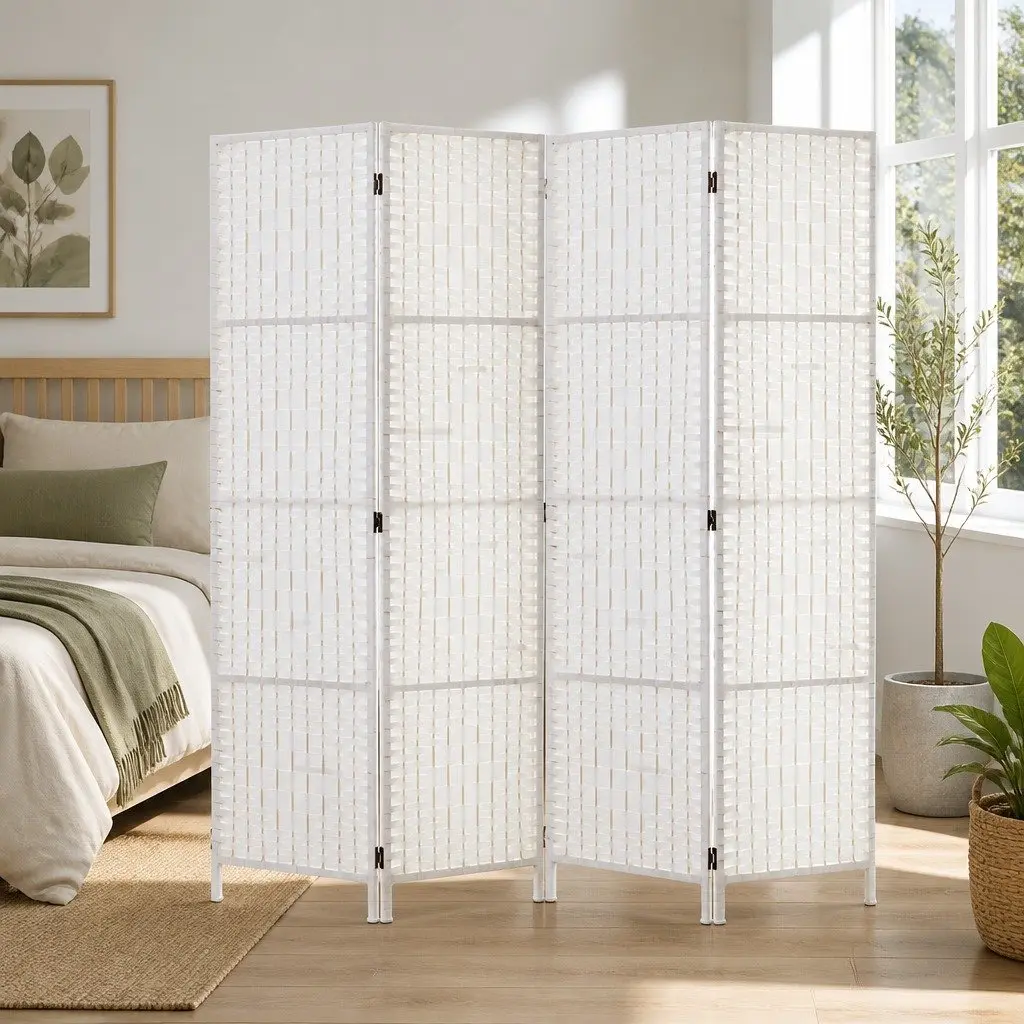 4-Panel Room Divider 163x170cm for Easy Use