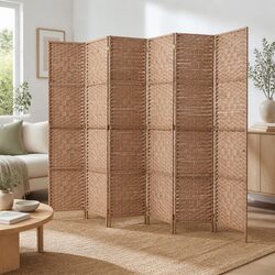 6 Panel Room Divider Screen 245x170cm Hand-Woven Natural Folding Partition