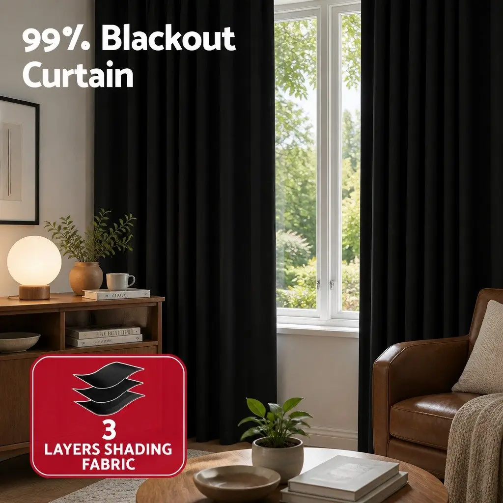 Room Divider Black Ceiling Mounted Flexible Bendable Curtain Track with Blackout Fabric