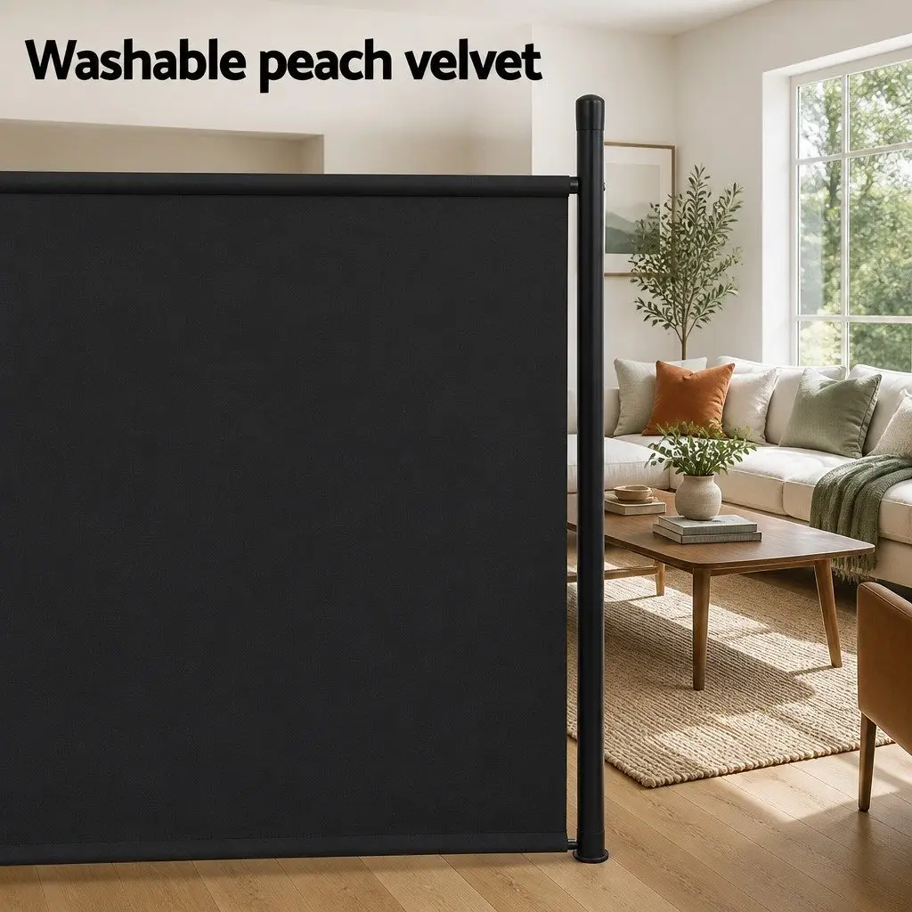 4 Panel Room Divider Screen 345x180cm Folding Partition Privacy Separator Black