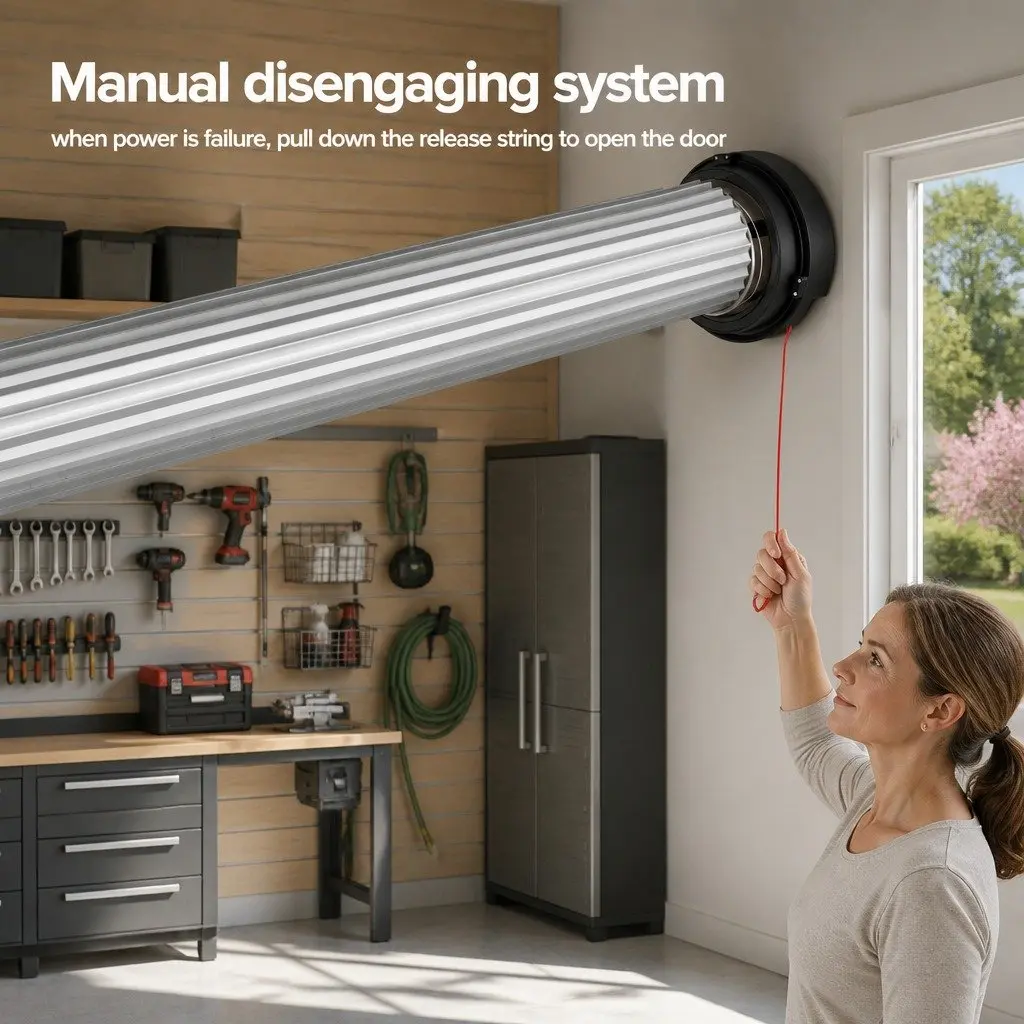 Automatic Roller Door Opener Black 250N Motor Soft Start Soft Stop for Garage Barn Warehouse