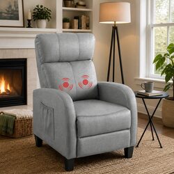 Concise Grey Fabric Massage Recliner Chair for Comfort