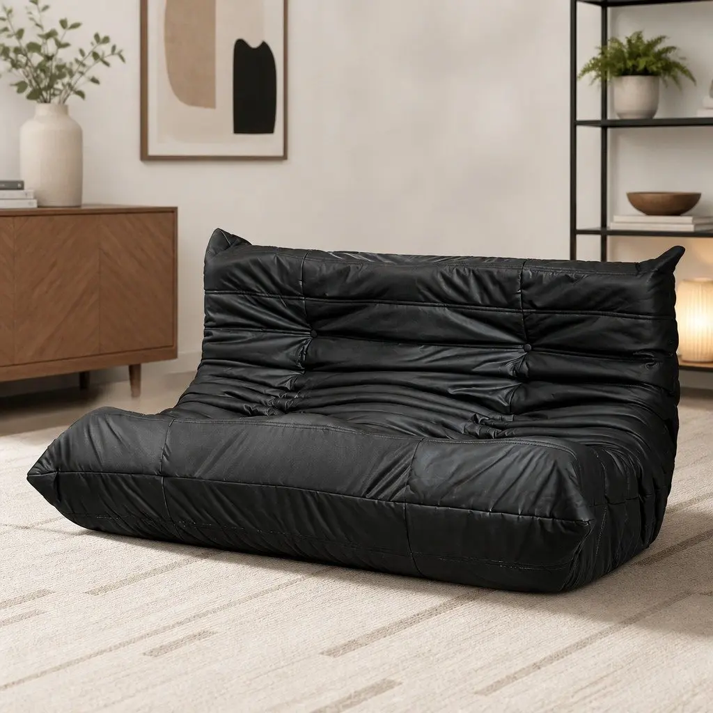 2 Seater Floor Sofa Caterpillar Lounge Chair Living Room Furniture Microfibre