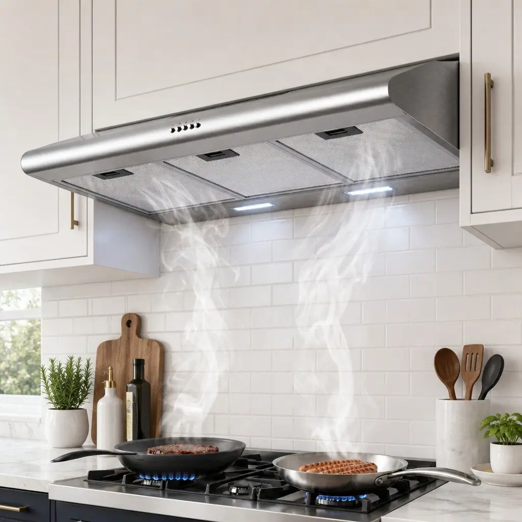 Ducted Range Hood Silver 900mm Stainless Steel 3-Speed Kitchen Extractor Fan