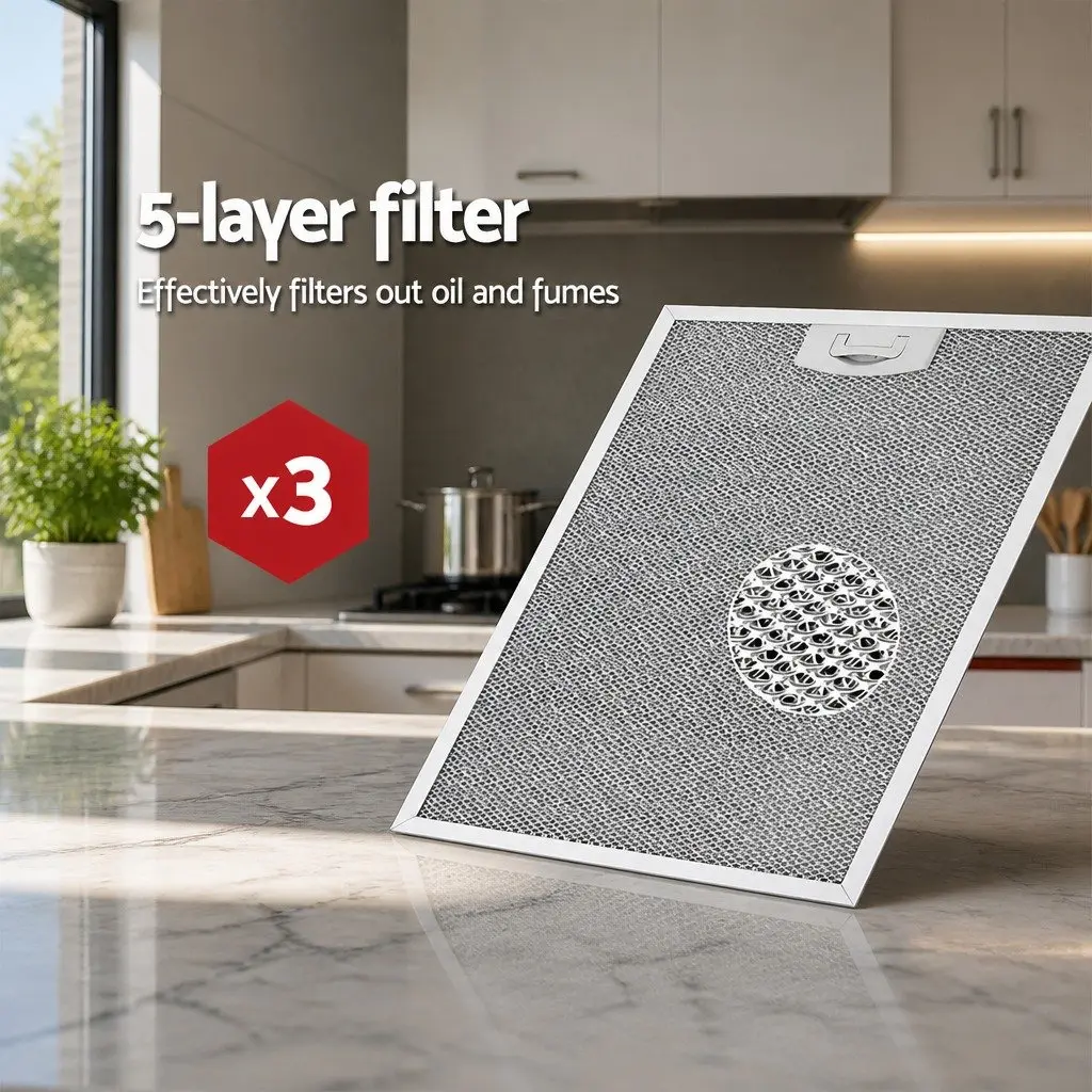Ducted Range Hood Silver 900mm Stainless Steel 3-Speed Kitchen Extractor Fan