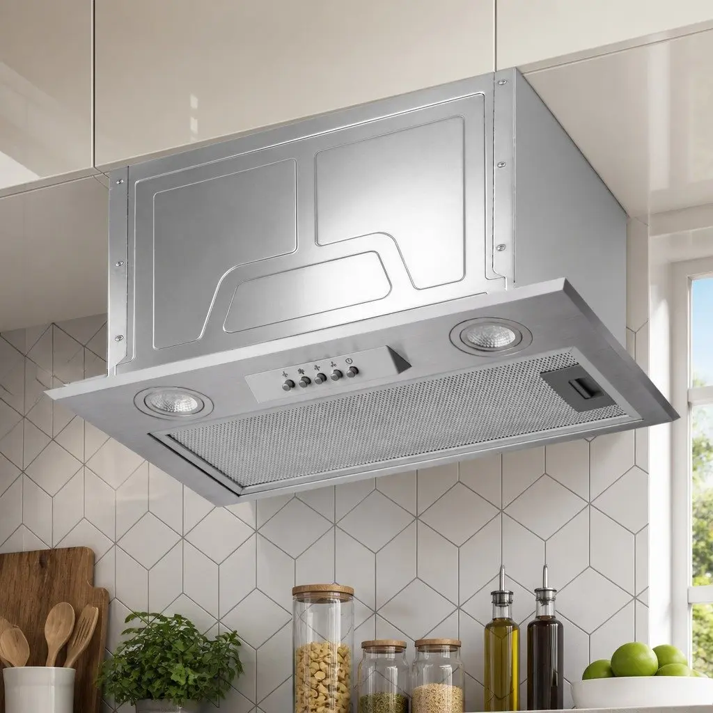 520mm Undermount Range Hood Stainless Steel Kitchen Extraction Fan 420m³/h