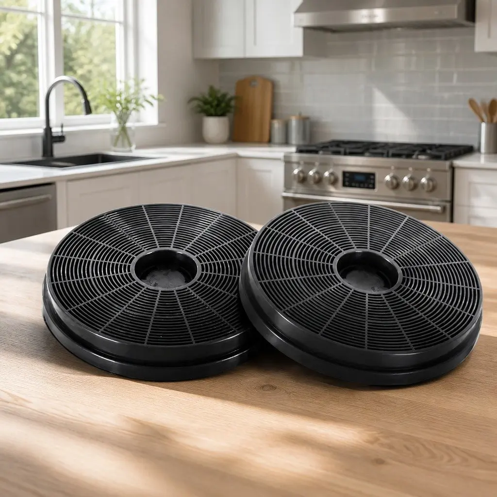 Range Hood Carbon Charcoal Filters Black 17cm Replacement Ductless Kitchen x2