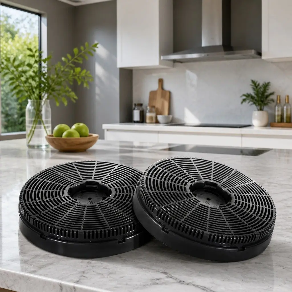 Range Hood Carbon Charcoal Filters Black 16cm Ductless Replacement Pack 2 Piece